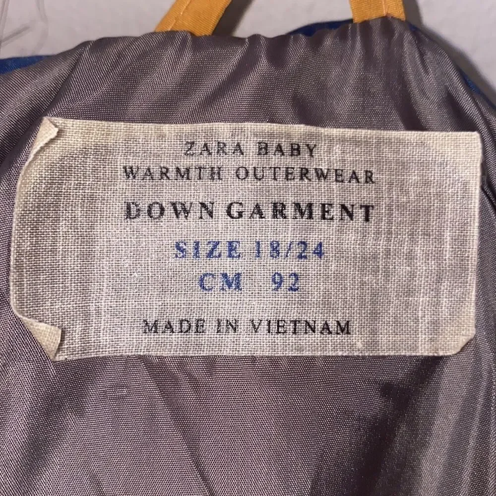 ZARA Baby  Down Coat Size 18-24 Months